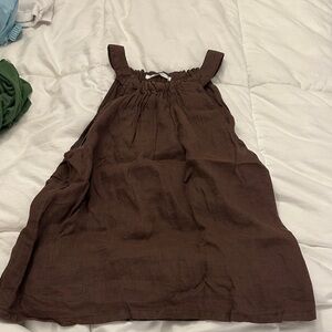 Brown linen top